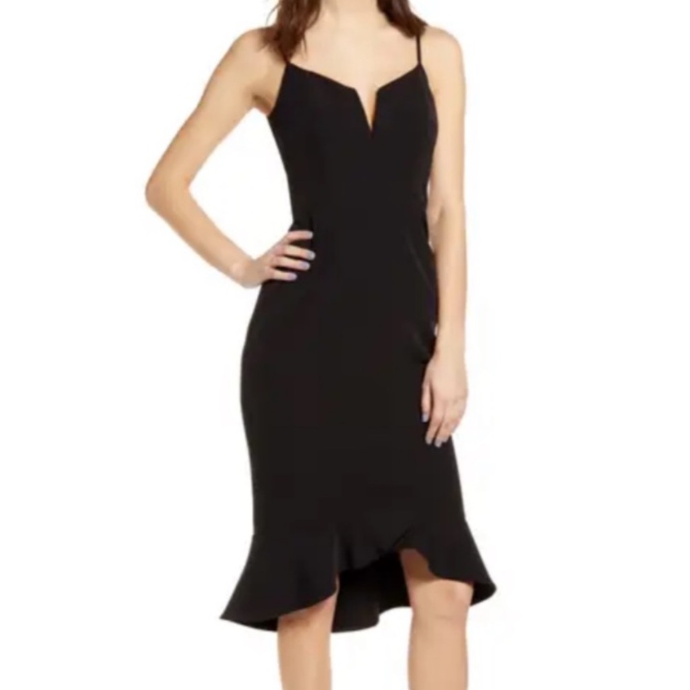 Bardot Kristen Flounce Black Dress